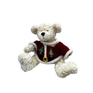 Animal Adventure Cream Tan Bear 2002 Christmas Sweater 8" Plush Stuffed Animal